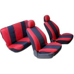 Capa Banco Baixo Universal Vermelho e Preto Kit 6 pç Capa Banco Baixo Universal Vermelho e Preto Kit 6 pç
